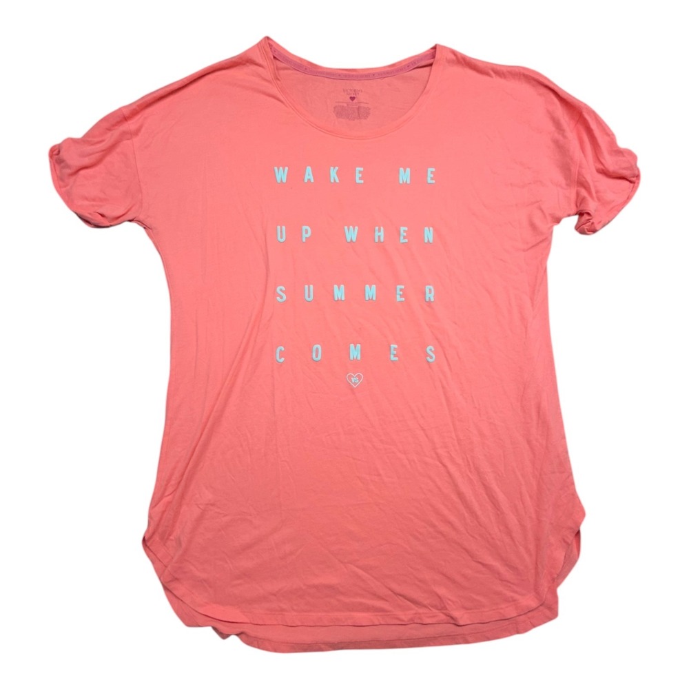 Victoria's Secret Coral Pink Wake Me Up When Summer Comes Graphic Tee XL